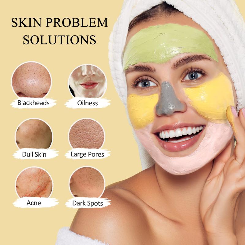Clay Mask Set Turmeric Vitamin C Green Tea Dead Sea Mud Rose Skin Care Face Mask