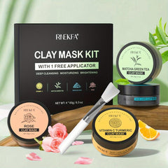 Clay Mask Set Turmeric Vitamin C Green Tea Dead Sea Mud Rose Skin Care Face Mask