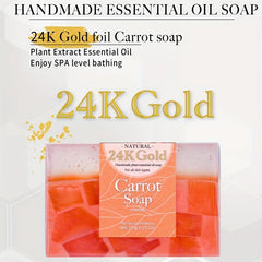 24K Golden Foil Carrot Vitamin A Soap 150g