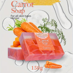 24K Golden Foil Carrot Vitamin A Soap 150g
