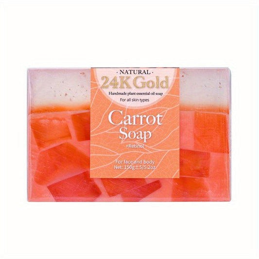 24K Golden Foil Carrot Vitamin A Soap 150g