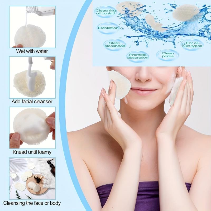 Natural Loofah Sponge Exfoliating Face Pads - Pack of 40