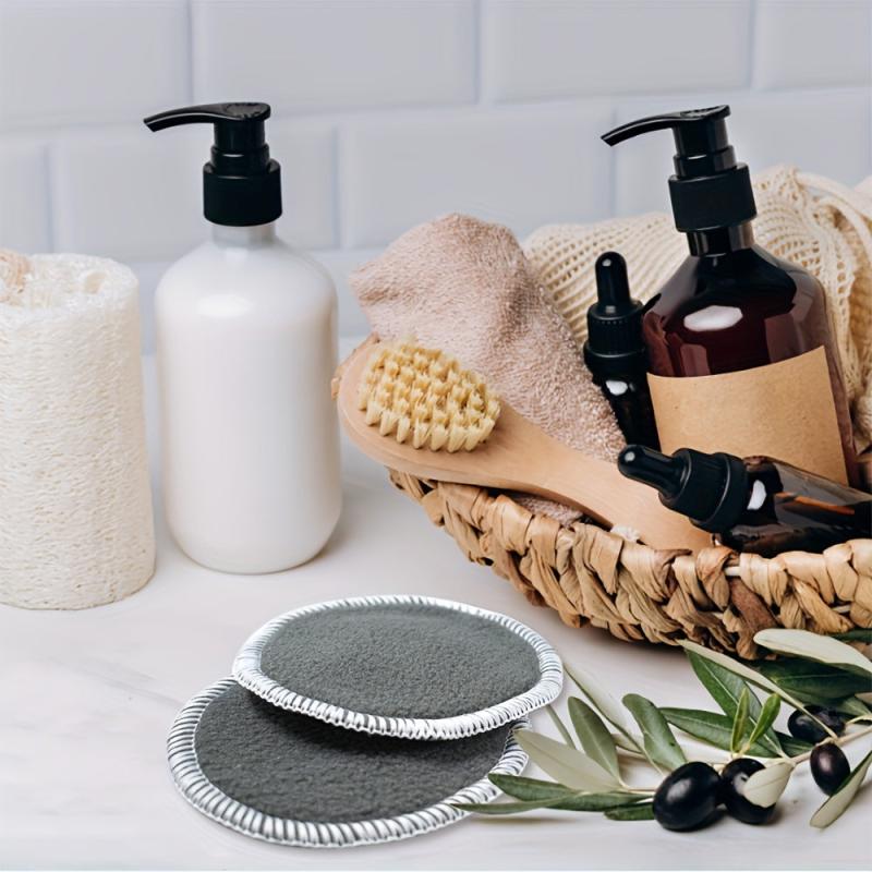 Reusable Makeup Removal Pads Soft Gray Charcoal Bamboo Makeup Remover Pads