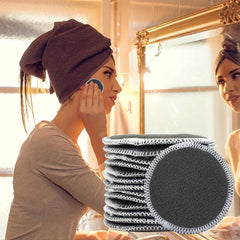 Reusable Makeup Removal Pads Soft Gray Charcoal Bamboo Makeup Remover Pads