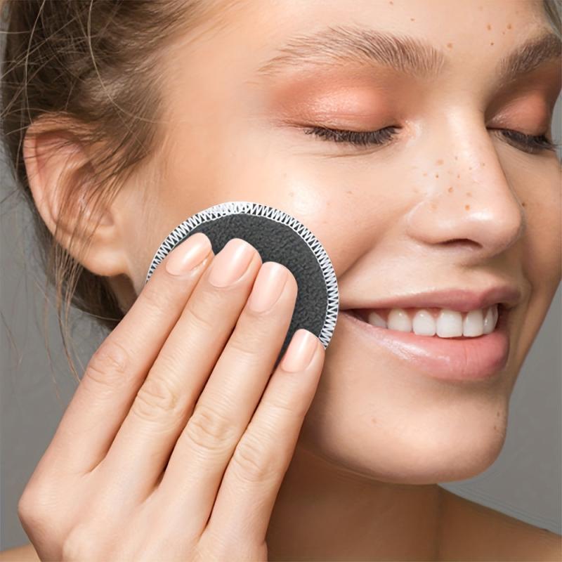 Reusable Makeup Removal Pads Soft Gray Charcoal Bamboo Makeup Remover Pads