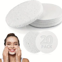 20pcs Compressed Facial Sponges Natural Cellulose for Cleansing Exfoliating