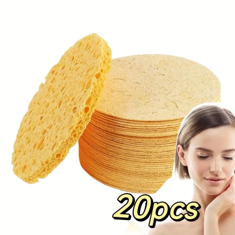 20pcs Compressed Facial Sponges Natural Cellulose for Cleansing Exfoliating