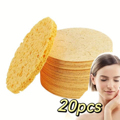 20pcs Compressed Facial Sponges Natural Cellulose for Cleansing Exfoliating
