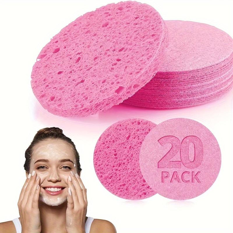20pcs Compressed Facial Sponges Natural Cellulose for Cleansing Exfoliating