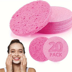 20pcs Compressed Facial Sponges Natural Cellulose for Cleansing Exfoliating