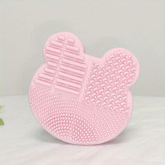Makeup Brush Cleaning Mat with Removal Sponge 2 in 1 Silicone Cleaner Box