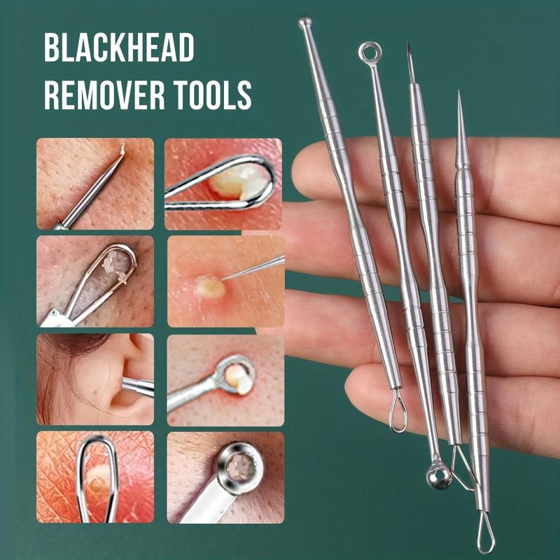 4PCS Stainless Steel Blackhead Remover Tool Acne Needle Set
