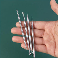 4PCS Stainless Steel Blackhead Remover Tool Acne Needle Set