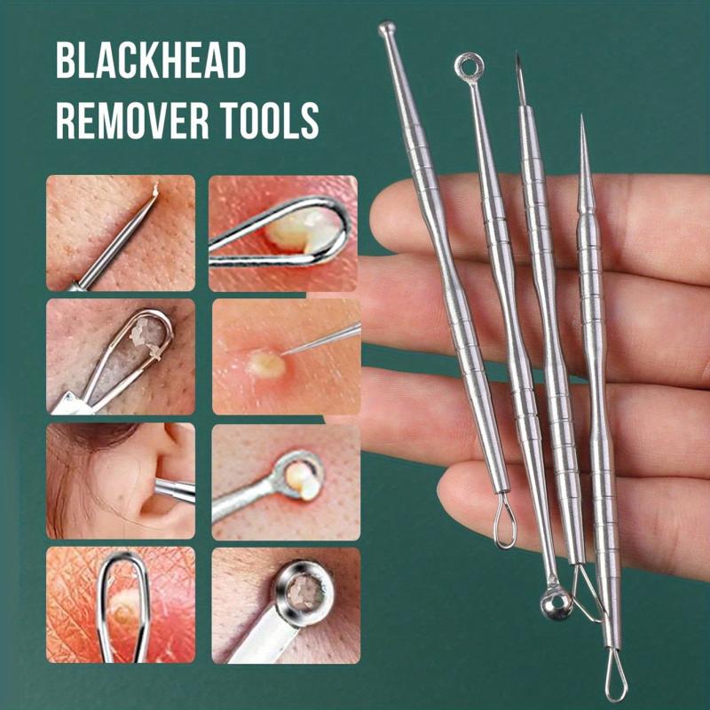 4PCS Stainless Steel Blackhead Remover Tool Acne Needle Set