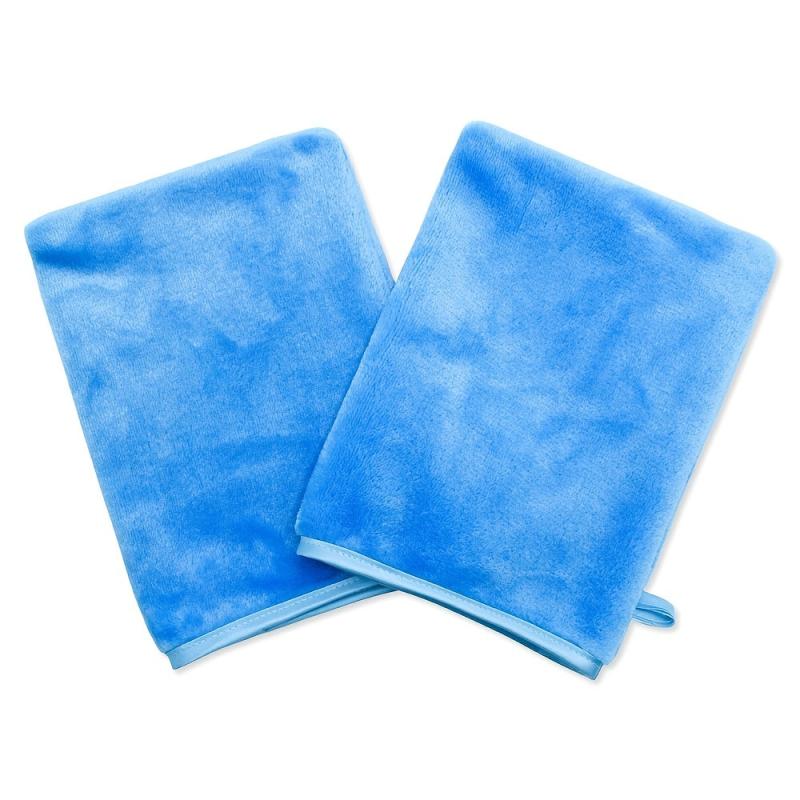 2 Pcs Makeup Remover Gloves Flannel Wash Mitts