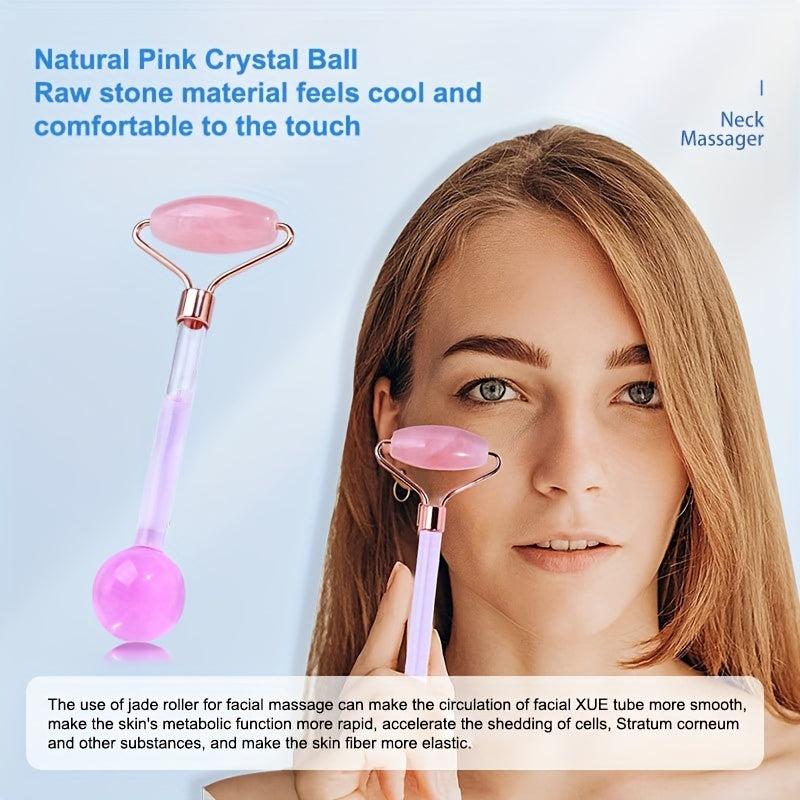 Portable Double Headed Jade Facial Roller Massager