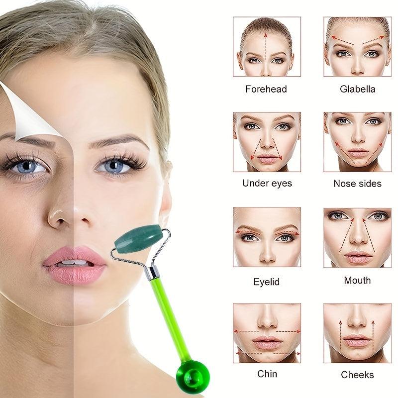 Portable Double Headed Jade Facial Roller Massager