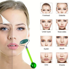 Portable Double Headed Jade Facial Roller Massager