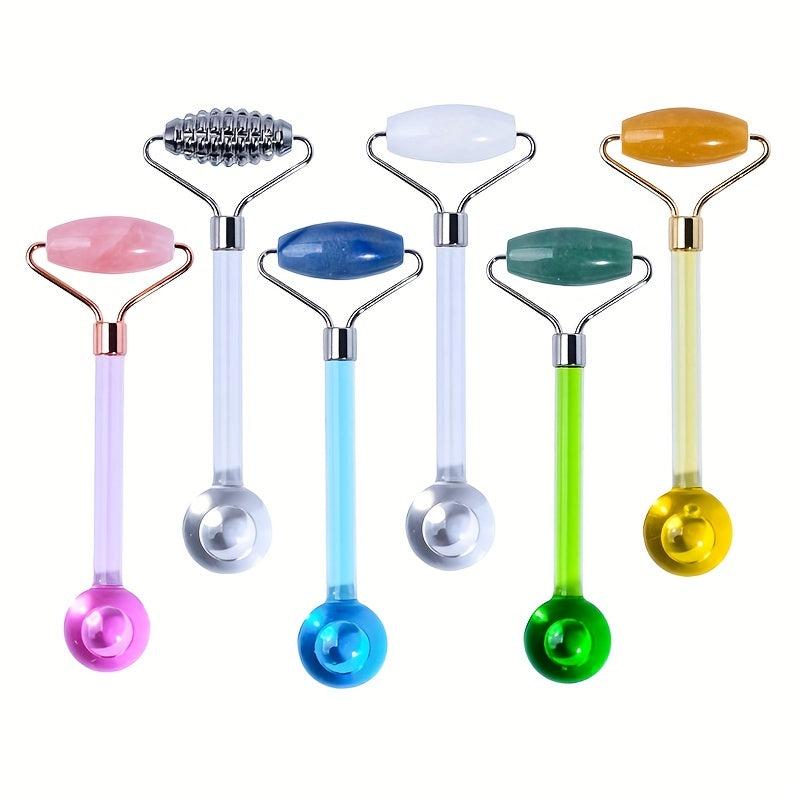 Portable Double Headed Jade Facial Roller Massager