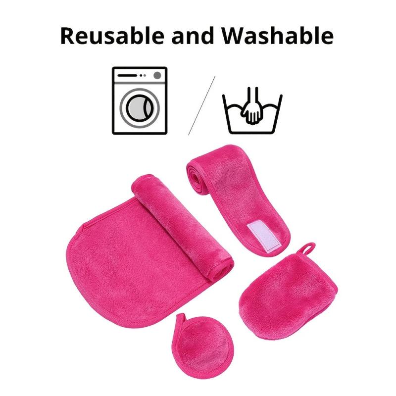 4 Pcs Reusable Microfiber Makeup Remover Towels, Remove Mascara & More
