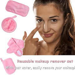 4 Pcs Reusable Microfiber Makeup Remover Towels, Remove Mascara & More