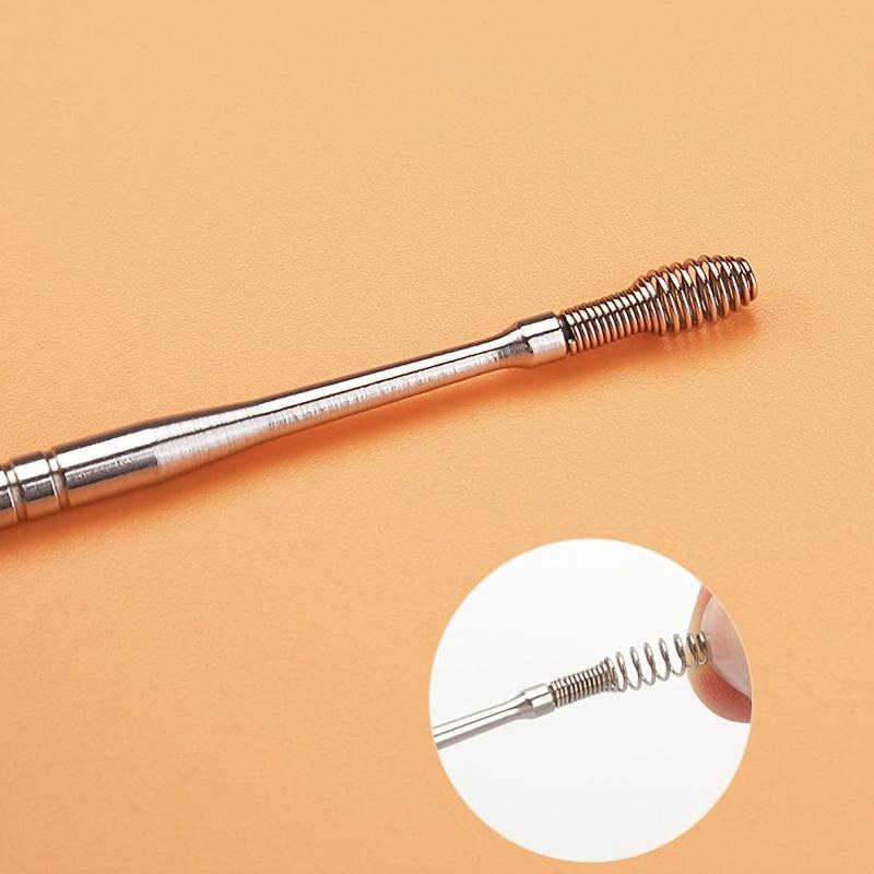 Stainless Steel Ear Wax Remover Kit with Brush & Storage Box