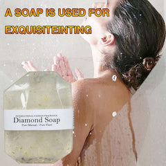 Gemstone Shape Soap - Golden Foil Soap for Cleansing and Moisturizing