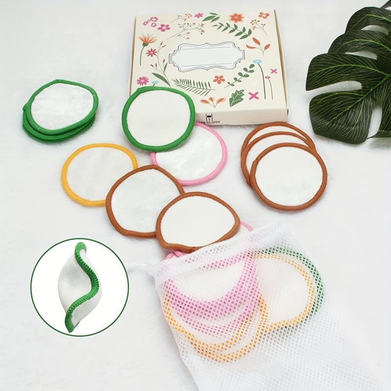 40pcs Round Microfiber Makeup Remover Pads-Soft & Reusable Facial Cleansing Puff