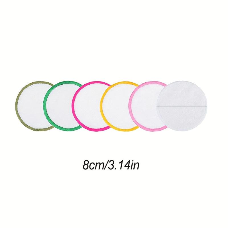40pcs Round Microfiber Makeup Remover Pads-Soft & Reusable Facial Cleansing Puff