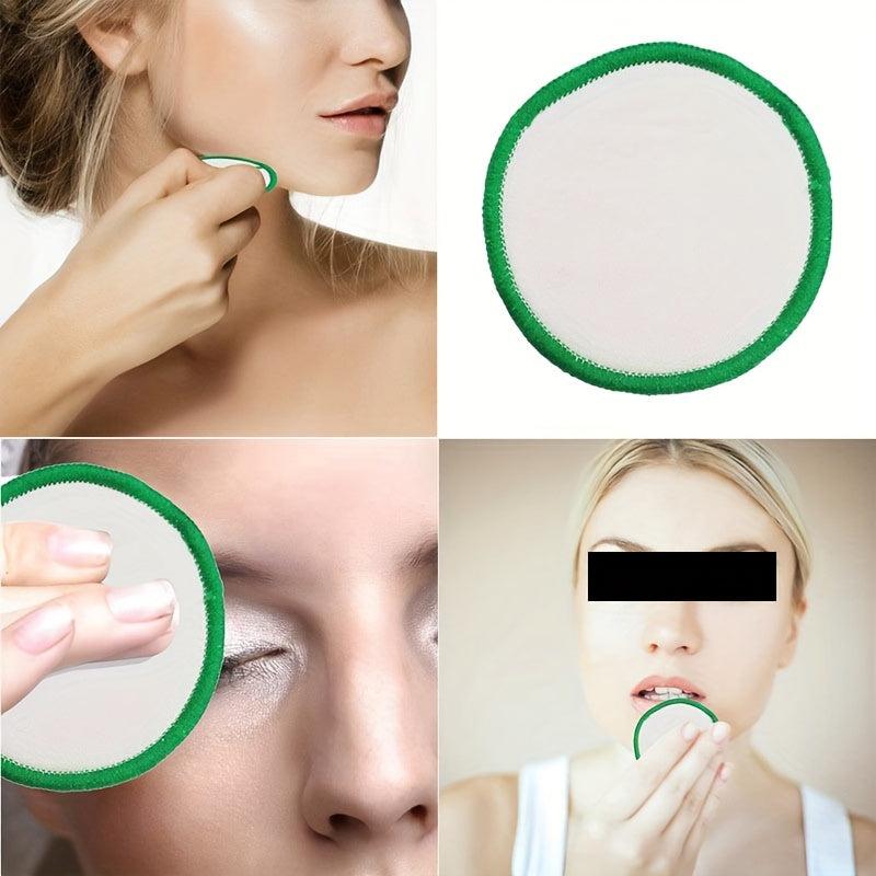 40pcs Round Microfiber Makeup Remover Pads-Soft & Reusable Facial Cleansing Puff