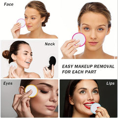 40pcs Round Microfiber Makeup Remover Pads-Soft & Reusable Facial Cleansing Puff