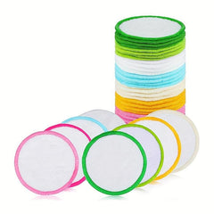 40pcs Round Microfiber Makeup Remover Pads-Soft & Reusable Facial Cleansing Puff