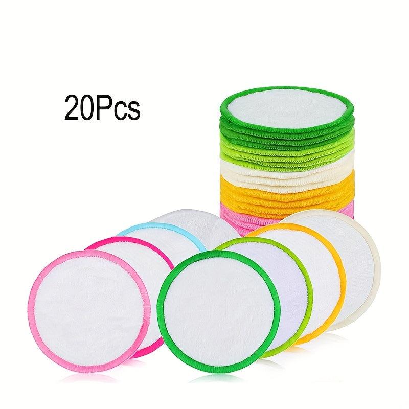 40pcs Round Microfiber Makeup Remover Pads-Soft & Reusable Facial Cleansing Puff