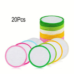 40pcs Round Microfiber Makeup Remover Pads-Soft & Reusable Facial Cleansing Puff