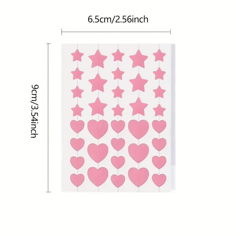 Hot Pink Acne Patch Pimple Patch Heart & Star Absorbing Cover
