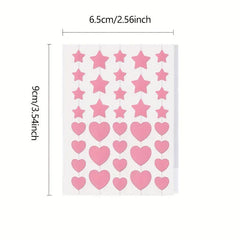 Hot Pink Acne Patch Pimple Patch Heart & Star Absorbing Cover