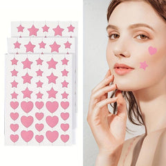 Hot Pink Acne Patch Pimple Patch Heart & Star Absorbing Cover