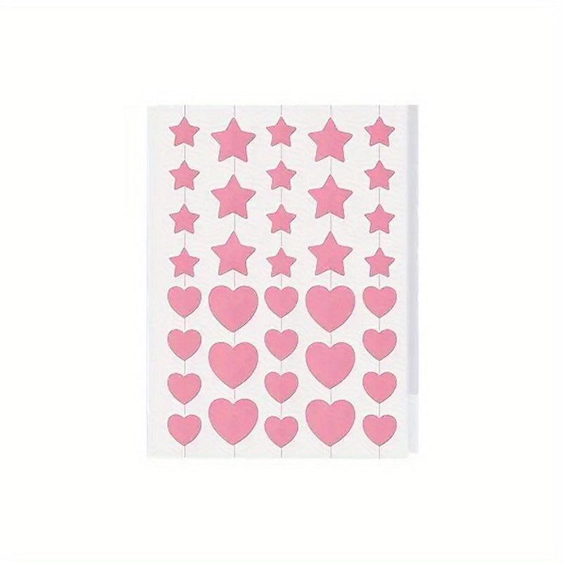 Hot Pink Acne Patch Pimple Patch Heart & Star Absorbing Cover