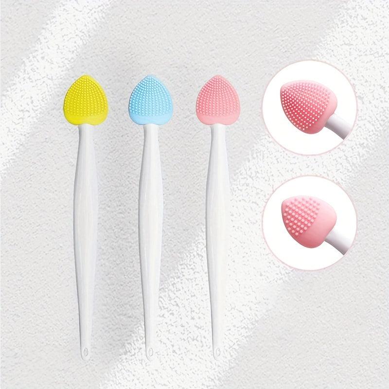 Heart Shaped Nose Scrub Brush Double Sided Silicone Exfoliating Nose Brush