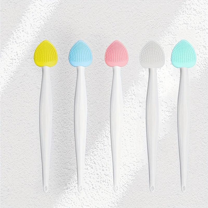 Heart Shaped Nose Scrub Brush Double Sided Silicone Exfoliating Nose Brush
