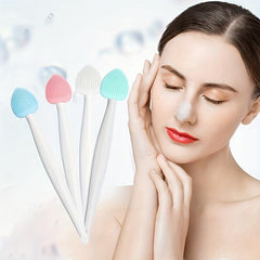 Heart Shaped Nose Scrub Brush Double Sided Silicone Exfoliating Nose Brush