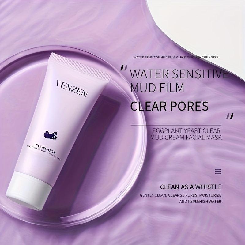 Eggplant Yeast Clear Mud Cream Mask Moisturizing Hydrating Care