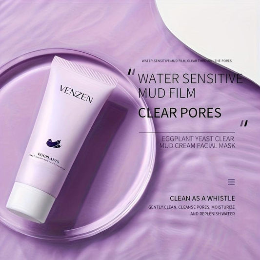 Eggplant Yeast Clear Mud Cream Mask Moisturizing Hydrating Care