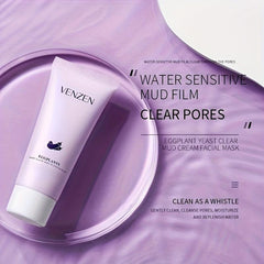 Eggplant Yeast Clear Mud Cream Mask Moisturizing Hydrating Care