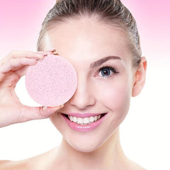 12 Exfoliating Facial Sponges Women Girls Round Cleansing Sponge Pads