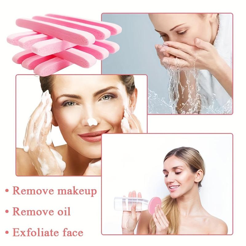 12 Exfoliating Facial Sponges Women Girls Round Cleansing Sponge Pads