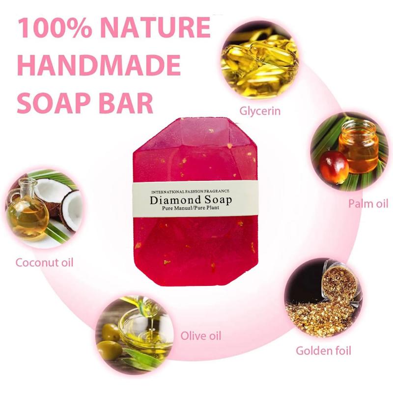 Golden Foil Gemstone Soap, Cleanses and Moisturizes Skin