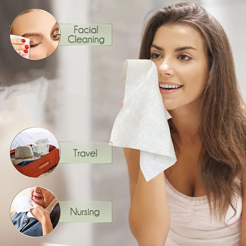 60Pcs Biodegradable Disposable Face Towel Extra Thick Soft Clean Facial Towels