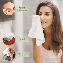 60Pcs Biodegradable Disposable Face Towel Extra Thick Soft Clean Facial Towels