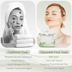 60Pcs Biodegradable Disposable Face Towel Extra Thick Soft Clean Facial Towels